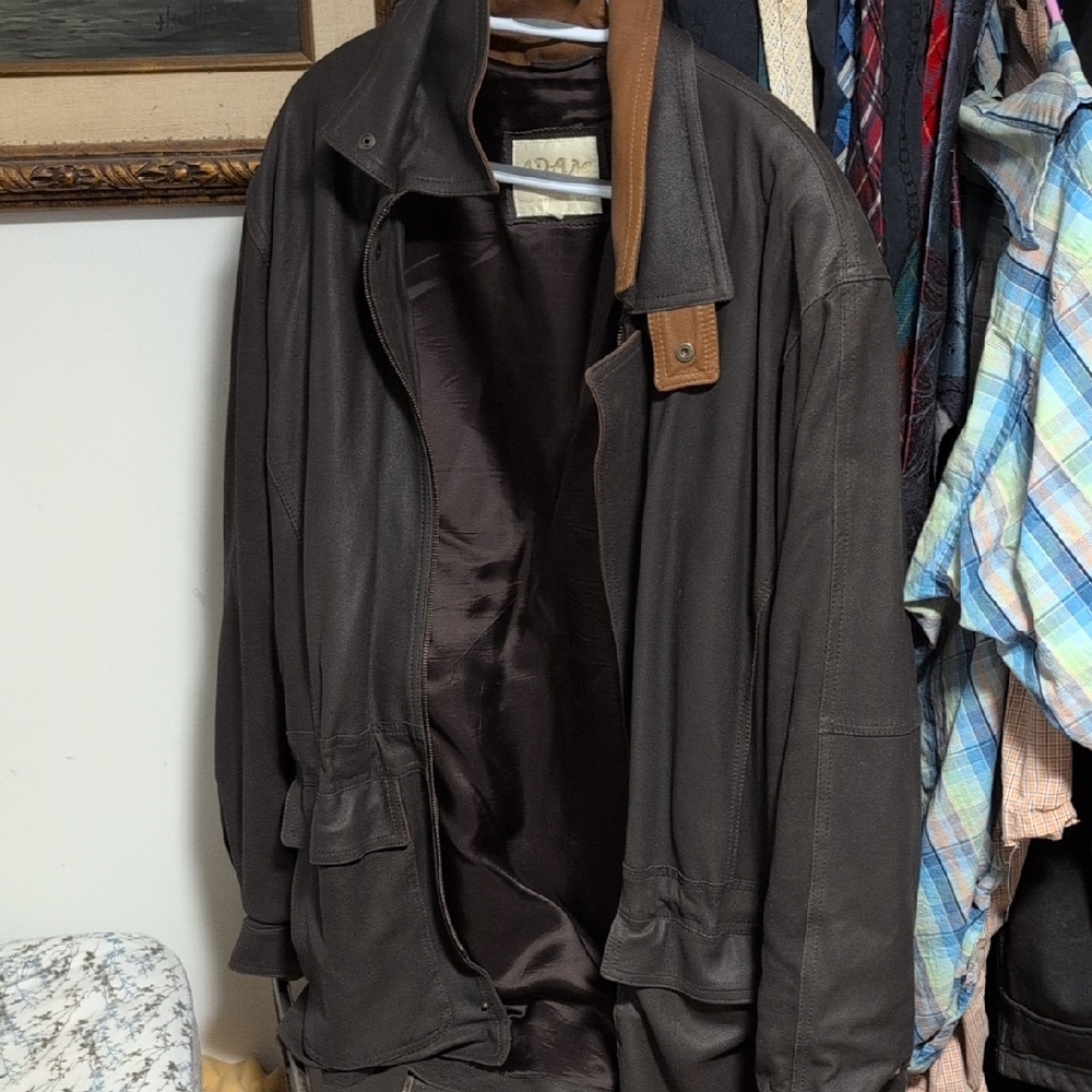 Adam Dark Brown Leather Trench Coat